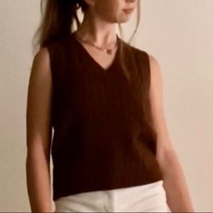 Brandy Melville Brown Sweater Vest- One Size Fits All